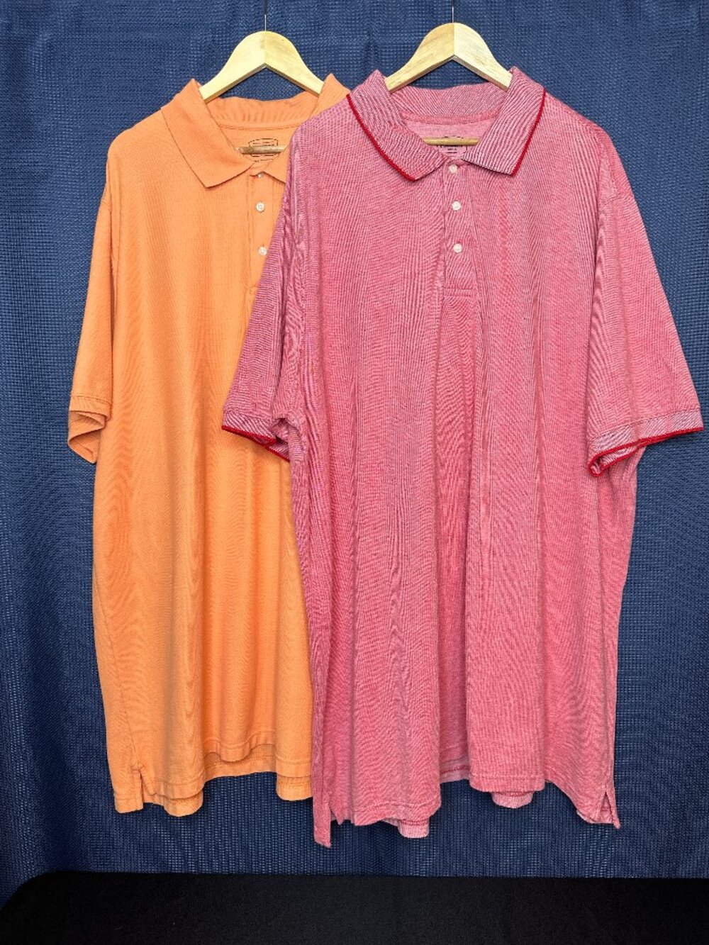 Foundry Lot of 2 Polo Shirts, Size 4XLT Preppy Casual Golf Color: Orange and Red